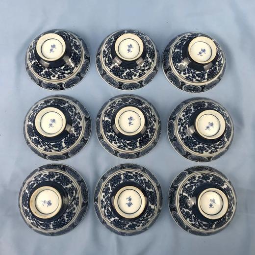 日本晓光青花瓷碗 存9枚 原盒保留 实物见视频 商品图4