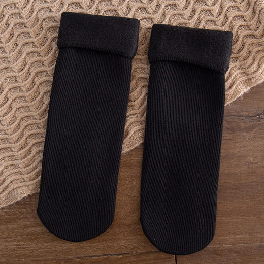 【5双】组合山羊绒雪地袜地板袜加厚加绒暖脚袜男女通穿中筒女袜男袜 商品图4