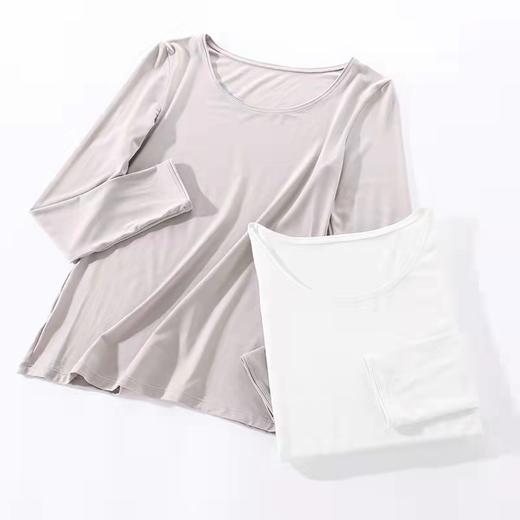 安莉芳女士秋冬基础薄款圆领打底衫抑菌舒适保暖上衣秋衣ED00179 商品图3