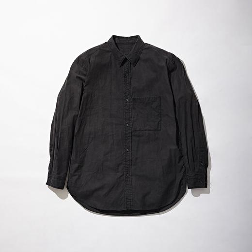 日本 KUON Regular Collar Shirt 职人制天然染色 有机棉墨染衬衫 商品图4