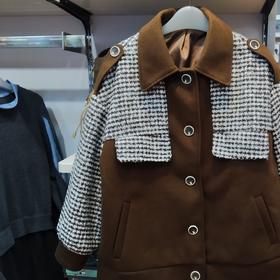 女千鸟拼接外套