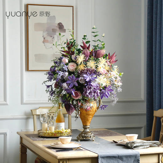 高档仿真花假花欧式美式摆设客厅餐桌花摆花酒店家居装饰花艺摆件 商品图3