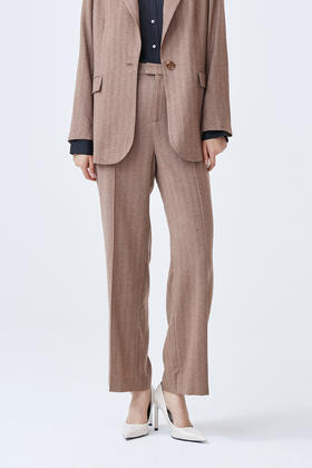  人字纹羊绒直筒女裤 SJF93W363A