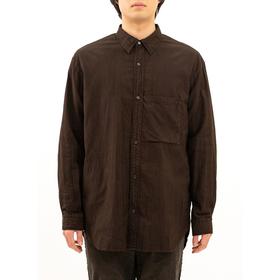 日本 KUON Regular Collar Shirt 职人制天然染色 有机棉泥染衬衫