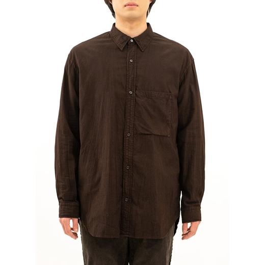 日本 KUON Regular Collar Shirt 职人制天然染色 有机棉泥染衬衫 商品图0