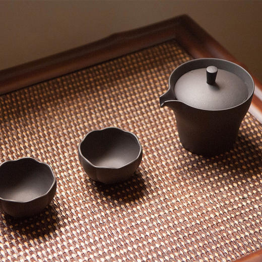 竹+竹炭陶一壶两杯套装 竹炭紫砂 茶具套装 个庐 茶道茶艺茶壶 商品图0
