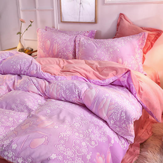 加厚保暖雕花绒四件套魔法绒床单款床笠款 商品图3
