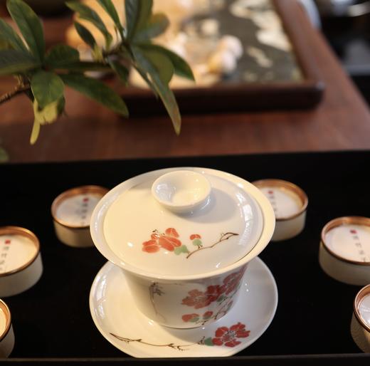 泡茶︱木棉花款白瓷盖碗 商品图2