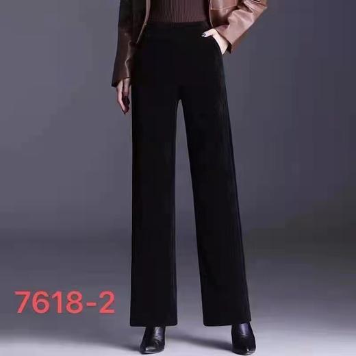 竹纤维女士加绒阔腿裤9138 商品图0