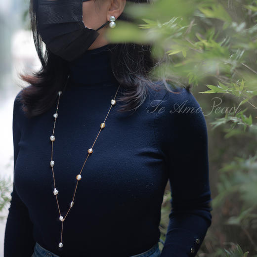 【律动】系列南洋金珠Keshi九珠链 商品图3