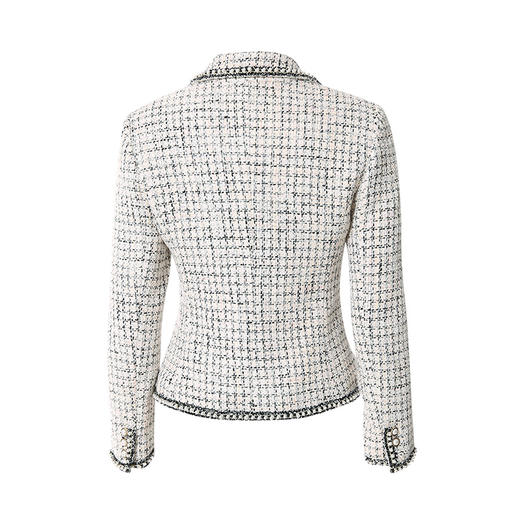 EITIE爱特爱春季新款粗花呢气质翻领修身显瘦时尚格子短外套A2203901 商品图5