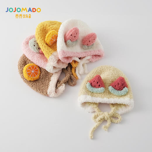 【柔软保暖 防风防寒】儿童帽子韩国秋冬新款可爱水果婴儿胎帽超萌宝宝保暖毛绒帽子 商品图2