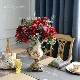 欧式美式仿真花绣球玫瑰假花摆件客厅酒店别墅家居餐桌装饰花摆花
