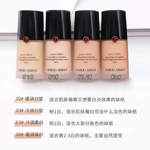 Giorgio Armani/乔治阿玛尼 权利无痕持妆粉底液02 保湿控油遮瑕持妆30g 商品图2