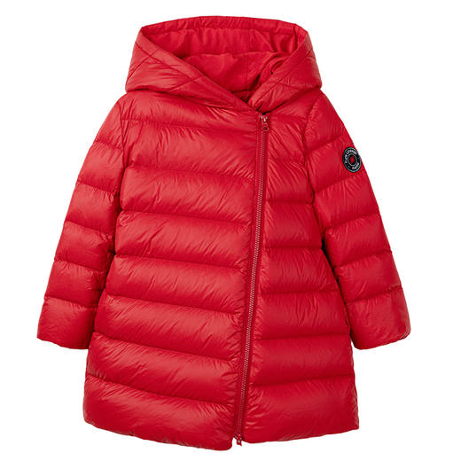 【连帽斜门襟白鹅绒羽绒服】21年冬季新品加厚保暖连帽女宝羽绒服 商品图5