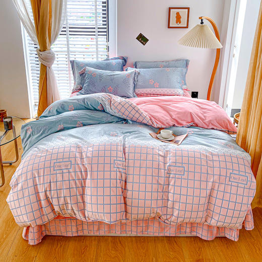 加厚保暖雕花绒四件套魔法绒床单款床笠款 商品图6