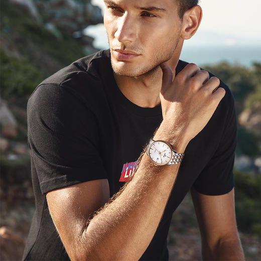 依波(EBOHR)简约白盘女士机械腕表商务风情侣表5101 商品图6