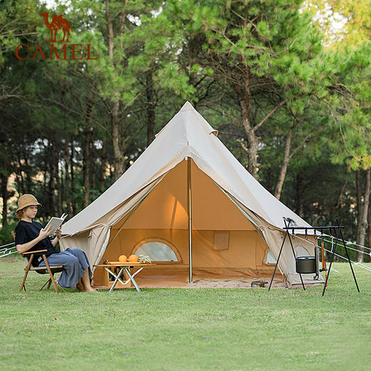 骆驼户外精致露营帐篷便携式折叠金字塔蒙古包棉布印第安帐A1W3GC101 商品图1