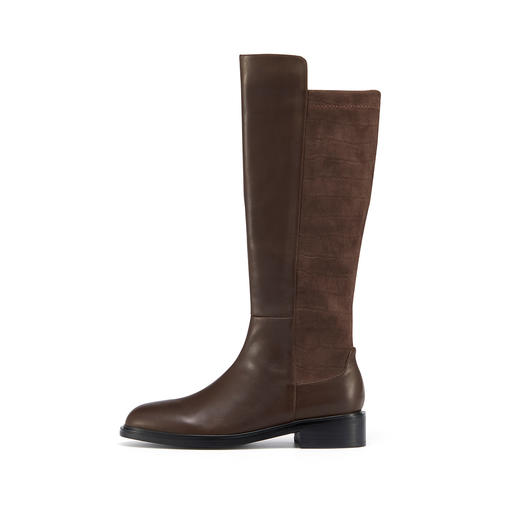 westory女鞋2021秋冬新款超火显瘦长筒靴骑士靴马丁靴女S21DQ44661 商品图2