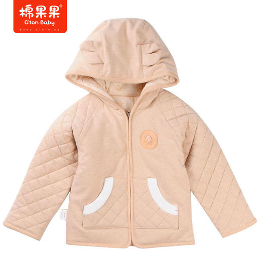 棉果果秋冬季新疆彩棉男童女童绗棉连帽长袖外套M401101117609 商品图0