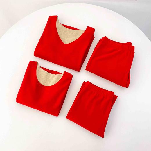 【鸿运吉祥】德绒男女成人款新年红秋冬内衣套装 商品图8