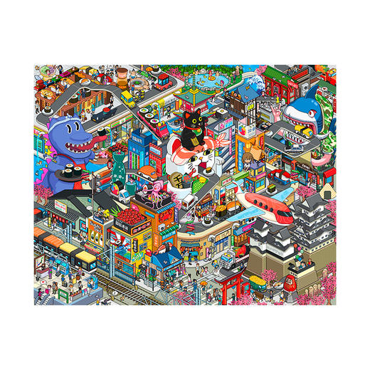 【折扣商品 不退不换】2000片 平面拼图 塑料拼图 H2716 像素世界系列-小猴耳朵- 回转之城 商品图0