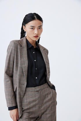 千鸟格羊毛女西服 SJF93W364N