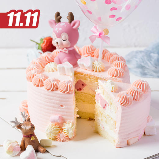 仅此一天秒杀【好运萌鹿】覆盆子布丁鲜奶蛋糕，祝你一生好运（福州） 商品图1