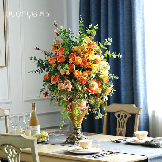 高档仿真花假花欧式美式摆设客厅餐桌花摆花酒店家居装饰花艺摆件 商品图1