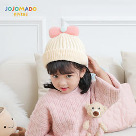 儿童毛线针织帽子韩国秋冬新款男女宝宝蝴蝶结保暖儿童帽子