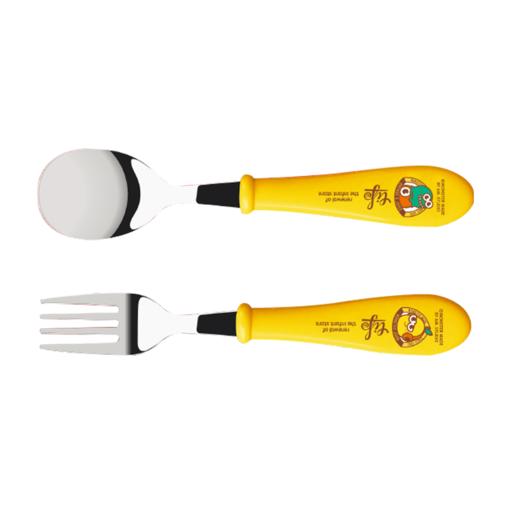 TISO?? MONSTER 儿童不锈钢学习训练勺叉2件套 商品图1