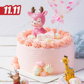 仅此一天秒杀【好运萌鹿】覆盆子布丁鲜奶蛋糕，祝你一生好运（福州）