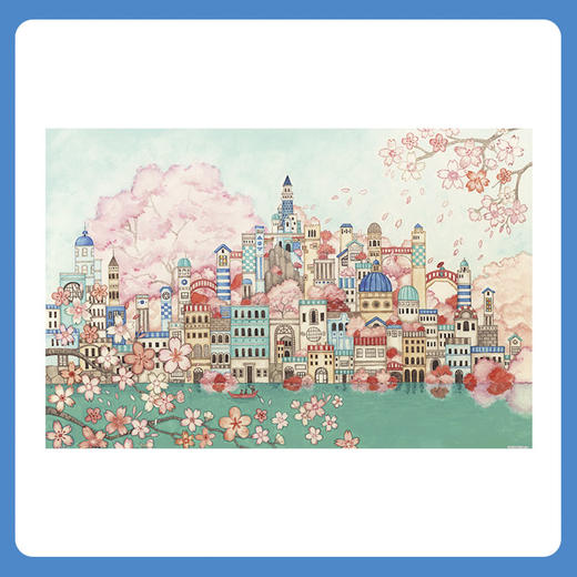 600片 平面拼图 塑料拼图 H2456 西村典子- 蓝色樱花之都 商品图1
