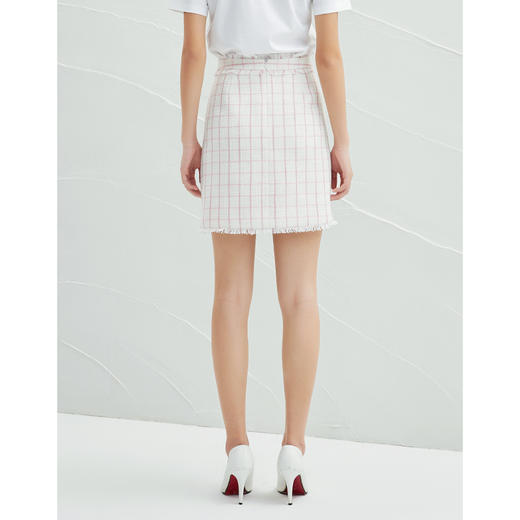 EITIE爱特爱春季新款格子半身裙时尚气质洋气A字高腰显瘦短裙A2206903 商品图3