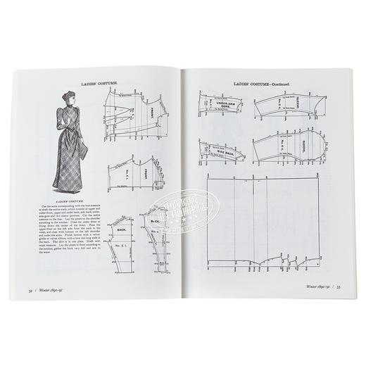 【中商原版】59 Authentic TurnoftheCentury Fashion Patterns 进口艺术 女装服装设计细节裁剪纸样制版 商品图2