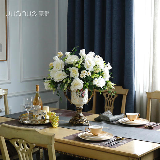 欧式美式仿真花绣球玫瑰假花摆件客厅酒店别墅家居餐桌装饰花摆花 商品图2