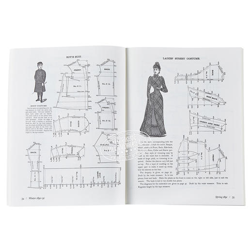 【中商原版】59 Authentic TurnoftheCentury Fashion Patterns 进口艺术 女装服装设计细节裁剪纸样制版 商品图3