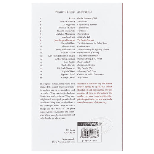 【中商原版】卢梭：社会契约论 英文原版 Penguin Great Ideas : The Social Contract Jean-Jacques Rousseau 商品图1