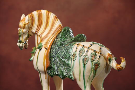 高水旺大师作品 唐三彩马摆件 白龙驹 商品图3
