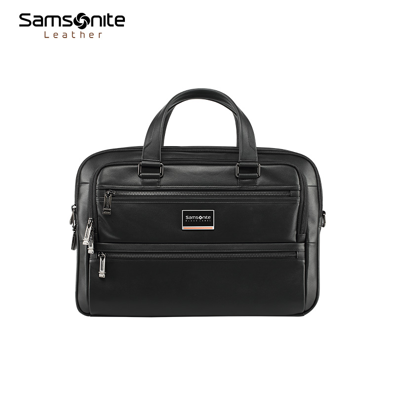 新秀丽升级SBL ENCODE高端黑标系列 自重轻盈 舒适出行  男士商务牛皮革公文包 HO0*014