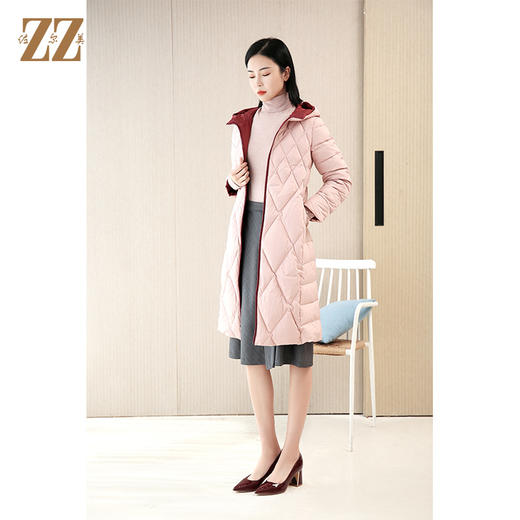 佐尔美2021新款 90绒双面穿气质羽绒服女E04YY11 商品图1