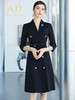AD高端七分袖双排扣西服连衣裙黑色收腰西装裙职业装售楼工作服 商品缩略图3