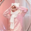 毛绒小熊围巾帽子一体三合一女秋冬季百搭可爱冬天保暖 商品缩略图2