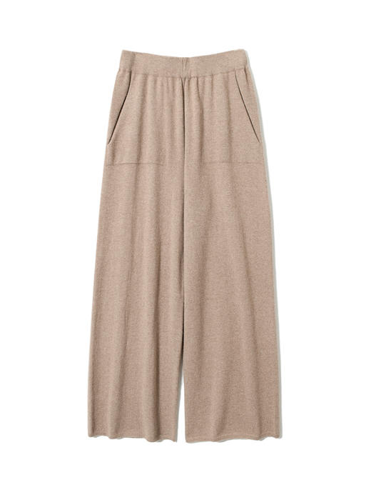 女士2021新款无染色纯山羊绒单股平纹阔腿长裤 商品图3