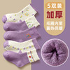 【5双装 毛圈内里 蓄热保暖】儿童袜子冬季加厚棉袜森系中筒袜宝宝袜子卡通男女童加绒袜 商品缩略图7