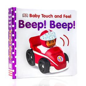 英文原版绘本Baby Touch  Feel Beep! Beep交通工具汽车机械纸板触摸书DK出版社0-3岁幼儿童启蒙认知子读物BabyTouchFeel