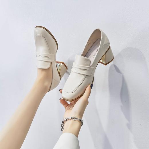 ZHR方头乐福鞋通勤休闲鞋ins潮舒适粗跟单鞋 商品图1