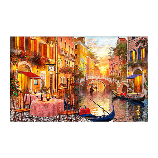 【折扣商品 不退不换】1000片平面拼图 塑料拼图 H2248 Dominic Davison-日落的水城威尼斯 商品图0