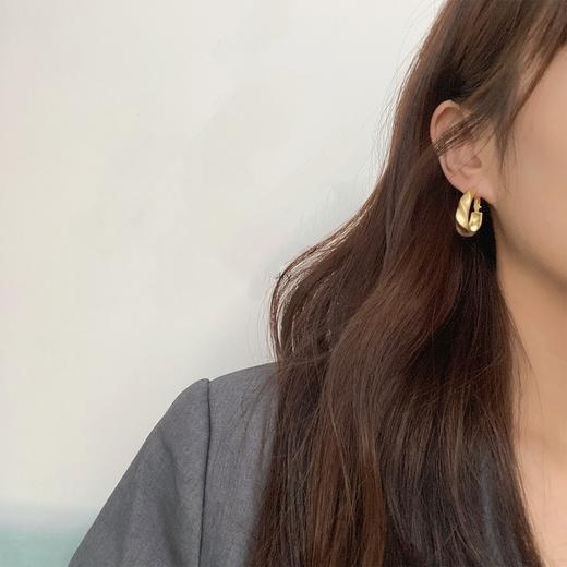 『椭圆竹节』哑金系列极简风雾面亚光简约冷淡风-耳饰 商品图2