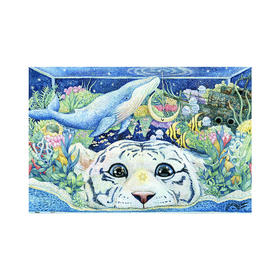 【折扣商品 不退不换】600片 平面拼图 塑料拼图 H2394 棉花狮- 白虎的水族世界